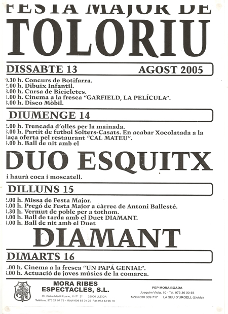 Cartell Festa major 2005